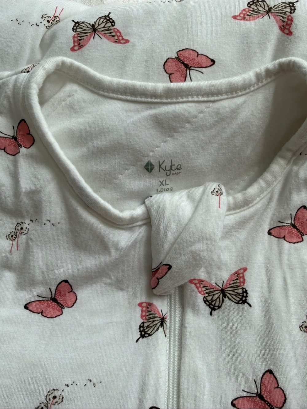 Kyte BABY White Sleep Sack with Pink Butterfly Print